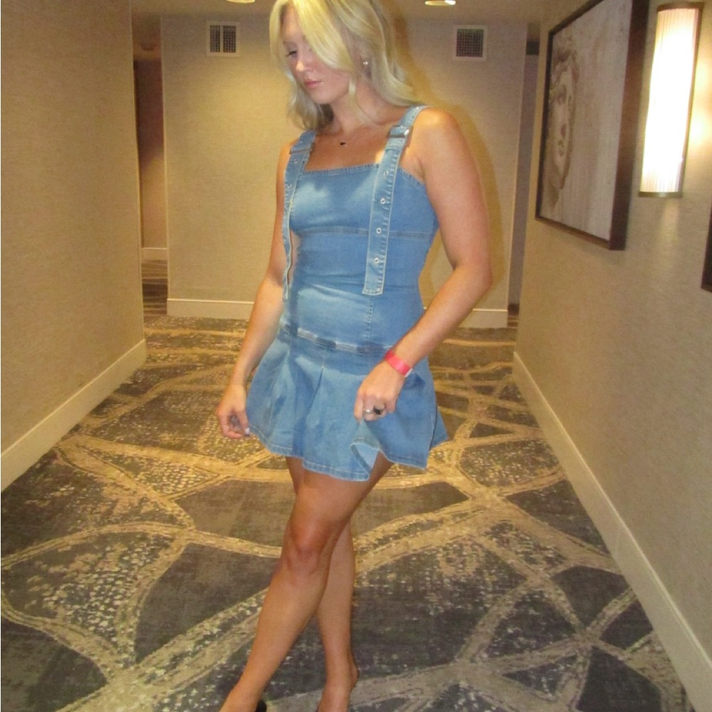 Forever 21 Blue Mini Dress with Adjustable Straps